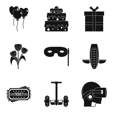 Çiçek Icons set, basit tarzı