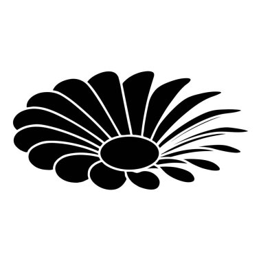 Sevgi çiçek simgesi, basit siyah stil