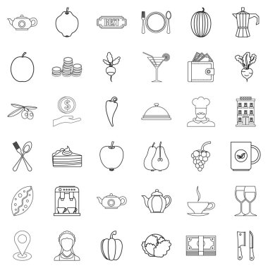 Kruvasan Icons set, anahat stili