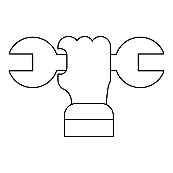 Handschlüssel-Ikone, Outline-Stil — Stockvektor