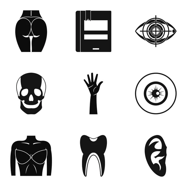 Conjunto de iconos de disección, estilo simple — Archivo Imágenes Vectoriales