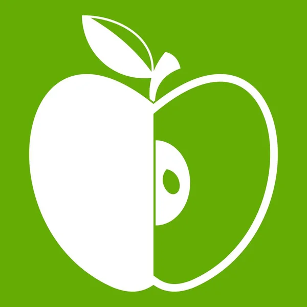 Icono de manzana en rodajas verde — Archivo Imágenes Vectoriales