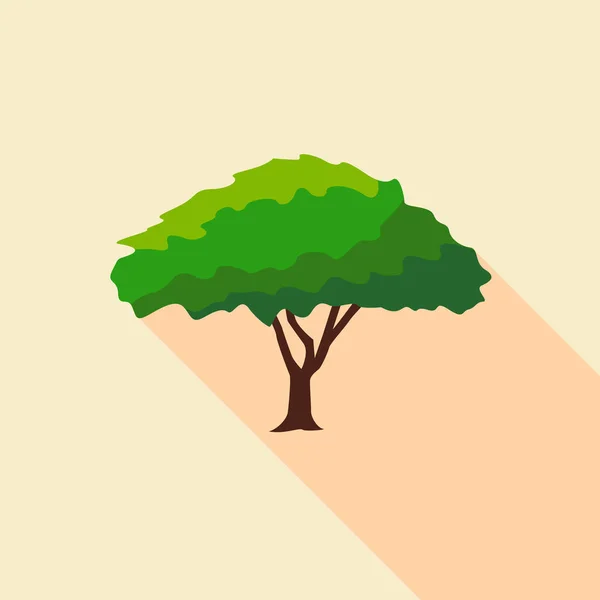 Big savanna tree icon, flat style — Stock Vector