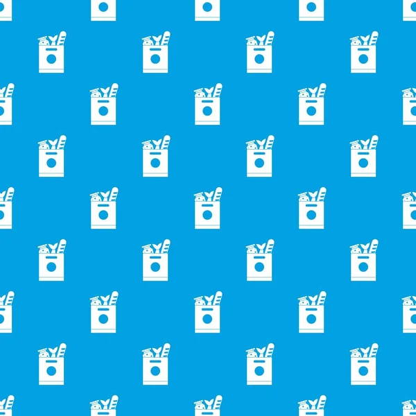 Bakkal çantası gıda desen kesintisiz mavi