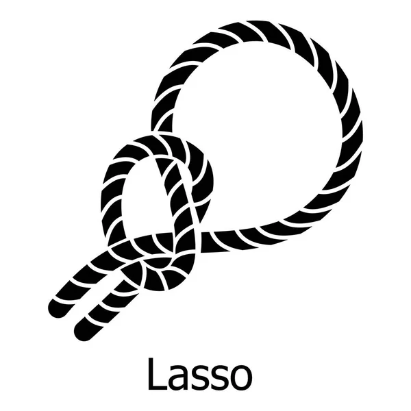 Lasso ikon, enkel svart stil — Stock vektor