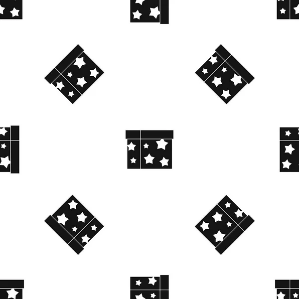 박스 마술사 패턴 완벽 한 블랙 — 스톡 벡터