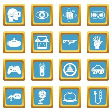 Sanal gerçeklik simgeler gök mavisi