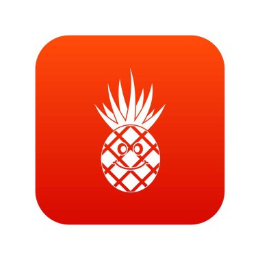 Gülümseyen ananas simgesi dijital kırmızı