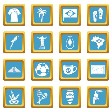 Brezilya seyahat etmek simge simgeler gök mavisi