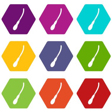 Renk altı yüzlü Medikal Cerrahi emme Icon set