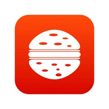 Burger simgesi dijital kırmızı