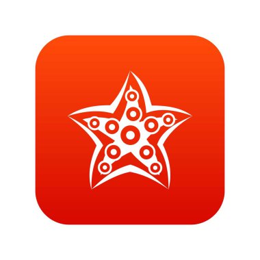 Deniz yıldızı simge dijital kırmızı