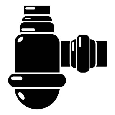 Kanalizasyon sifon simgesi, basit siyah stil