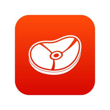 Eti biftek simgesi dijital kırmızı