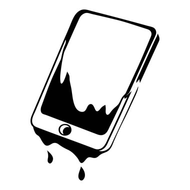 Su smartphone simgesi, basit siyah stil