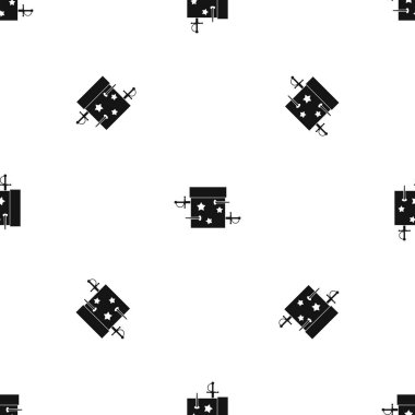 Kılıç kutusu yanılsama desen sorunsuz siyah