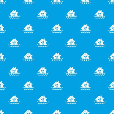 Evi su desen kesintisiz mavi renkte batıyor