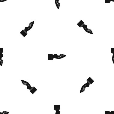 Uzanmış el jest desen sorunsuz siyah