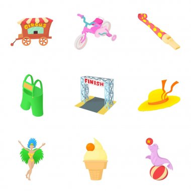 Bitiş Icons set, karikatür tarzı