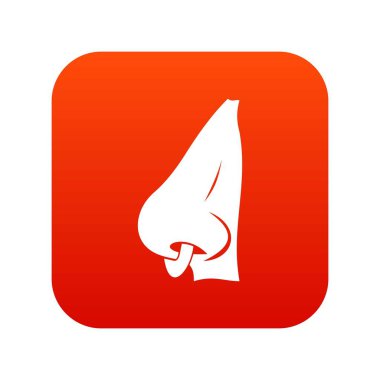 İnsan Burun piercing ile simge dijital kırmızı