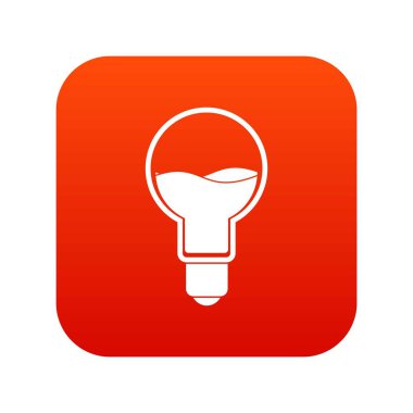 Ampul simgesi dijital kırmızı içinde mavi su ile