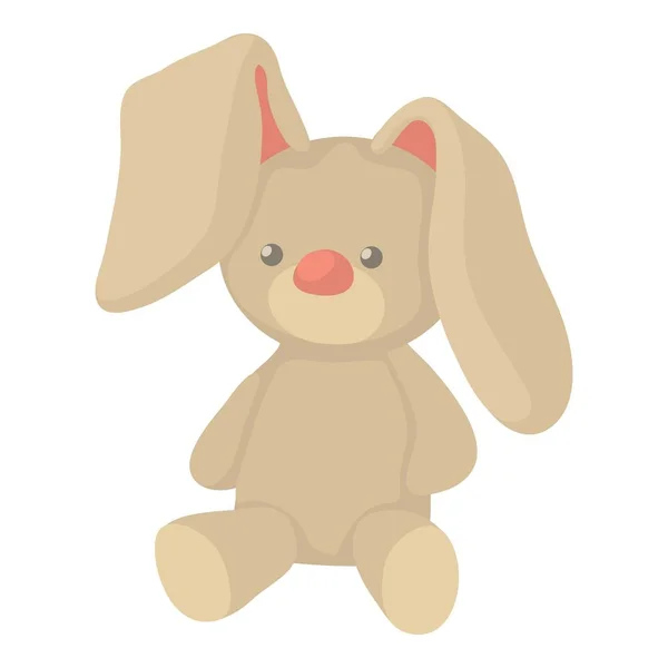 Plüss játék bunny ikon, rajzfilm stílusú — Stock Vector