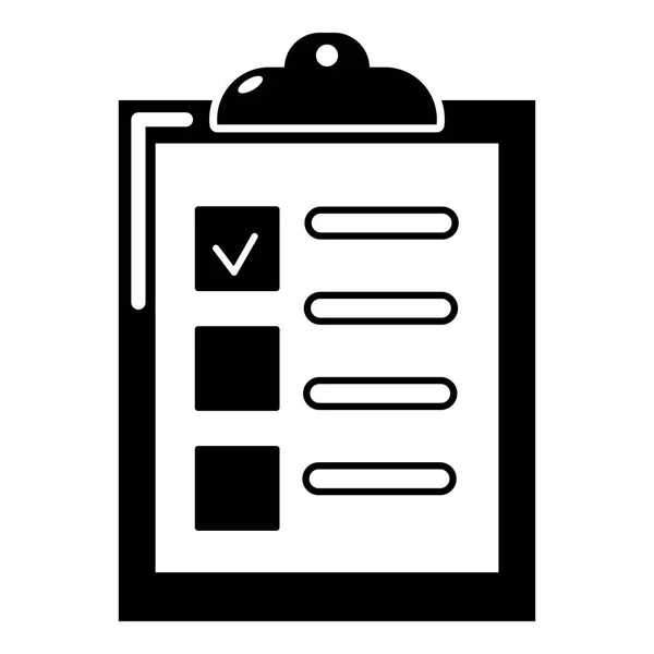 Checklist icon, simple black style — Stock Vector