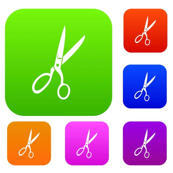 Sewing scissors set collection — Stock Vector