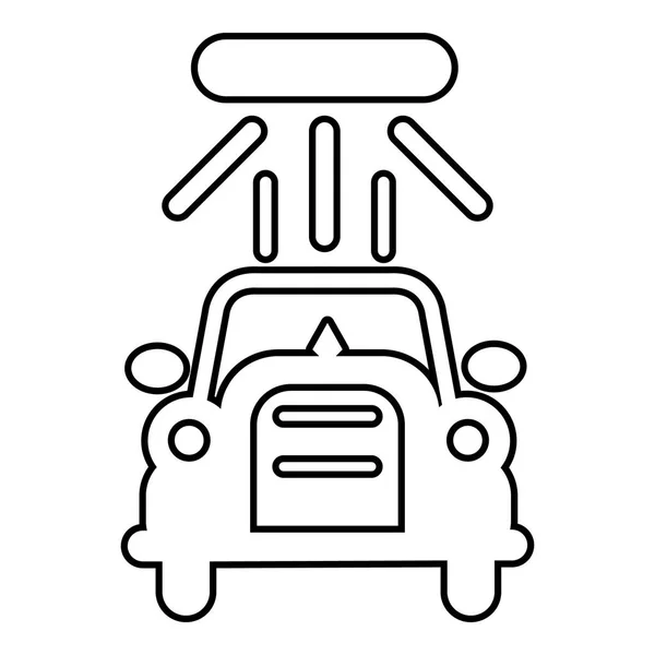 Car wash icon, outline style — Stock Vector