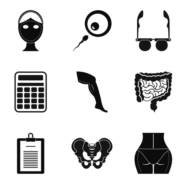 Conjunto de iconos de ensayo, estilo simple — Archivo Imágenes Vectoriales