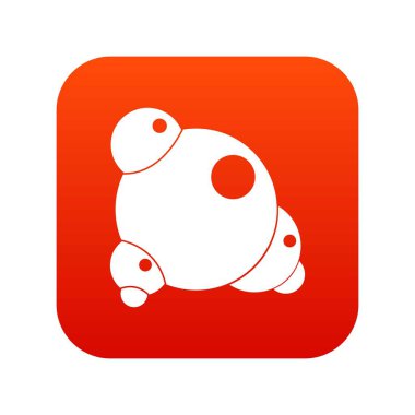 Kimyasal ve fiziksel molekülleri simgesi dijital kırmızı