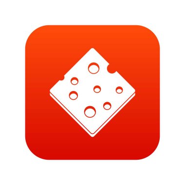 Peynirli taze blok simgesi dijital kırmızı