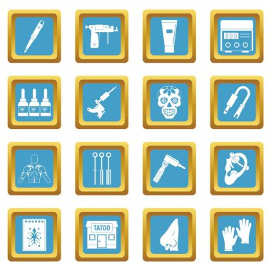 Dövme salonu simgeler gök mavisi