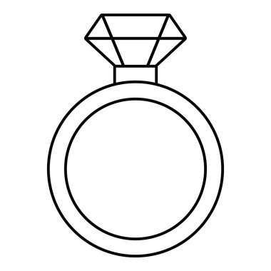 Elmas nişan yüzüğü simgesi, anahat stili