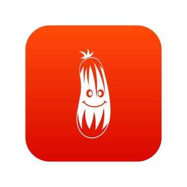 Taze gülümseyen salatalık simgesi dijital kırmızı