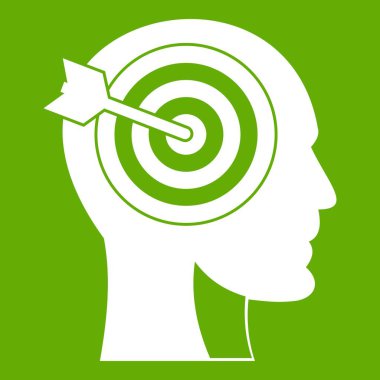 İnsan kafa simgesi yeşil hedef