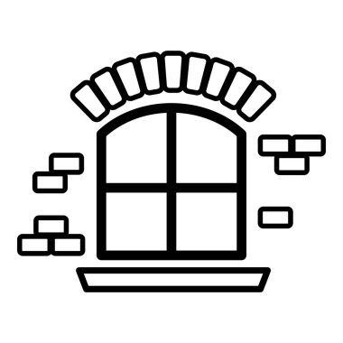 Küçük bir pencere çerçevesi simgesi, basit siyah stil