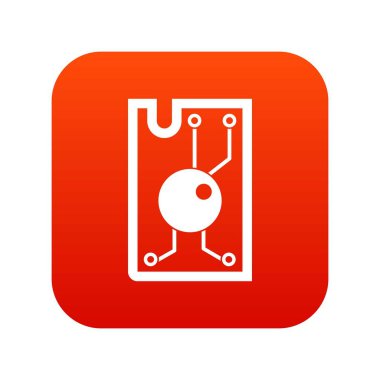 İşlemci çip simgesi dijital kırmızı