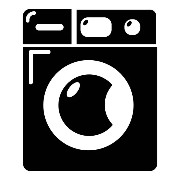 Washing machine icon, simple black style — Stock Vector