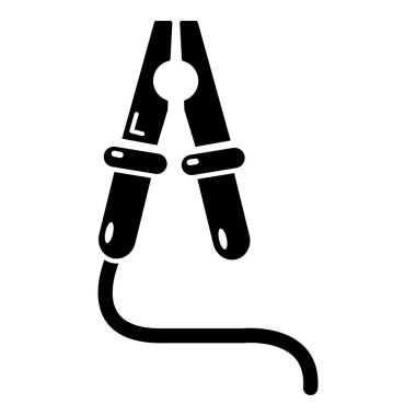 Jumper kablo simgesi, basit siyah stil