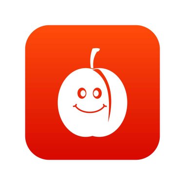 Taze gülümseyen kayısı simgesi dijital kırmızı