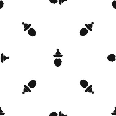 Santa Claus şapka ve sakal sorunsuz siyah desen