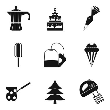 Doğum günü simge seti, basit tarzı