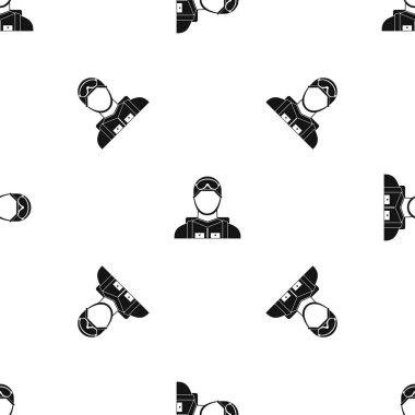 Askeri paraşütçü desen sorunsuz siyah