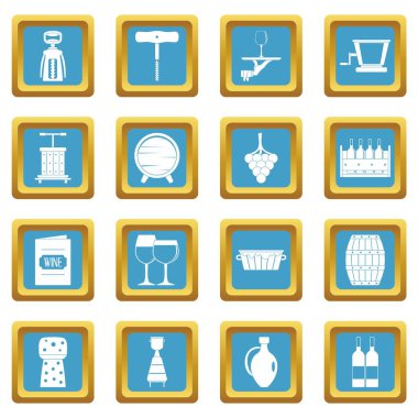 Şarap simgeler gök mavisi