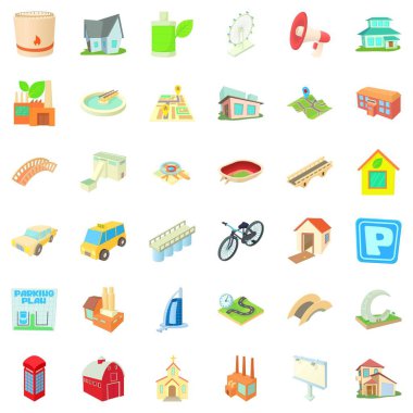 Gökdelen Icons set, karikatür tarzı