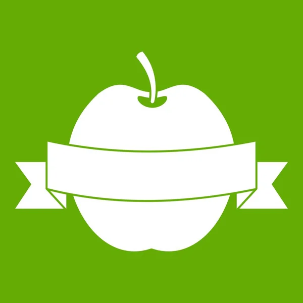 Apfel mit Schleife Symbol grün — Stockvektor