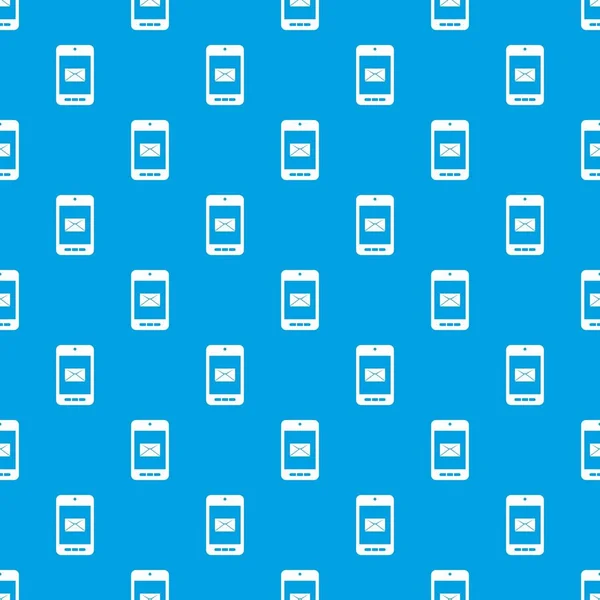 Smartfon z symbolem e-mail na ekranie szablon bezszwowe niebieski — Wektor stockowy