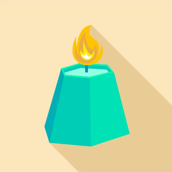 Hexagon candle icon, flat style — Stock Vector