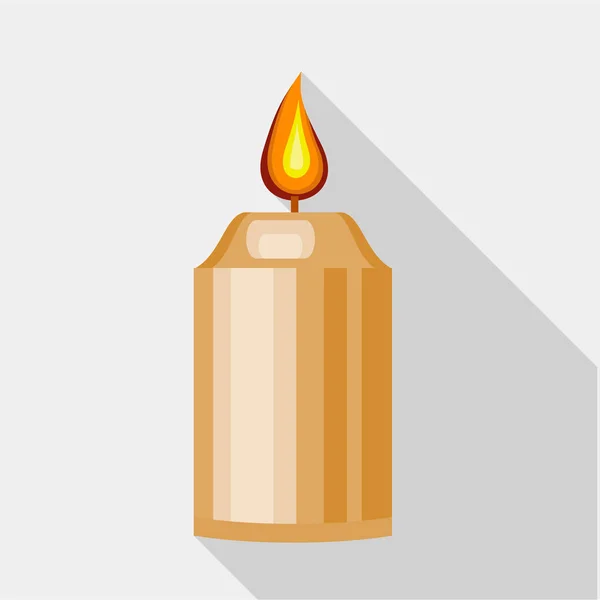 Beautiful candle icon, flat style — Stock Vector